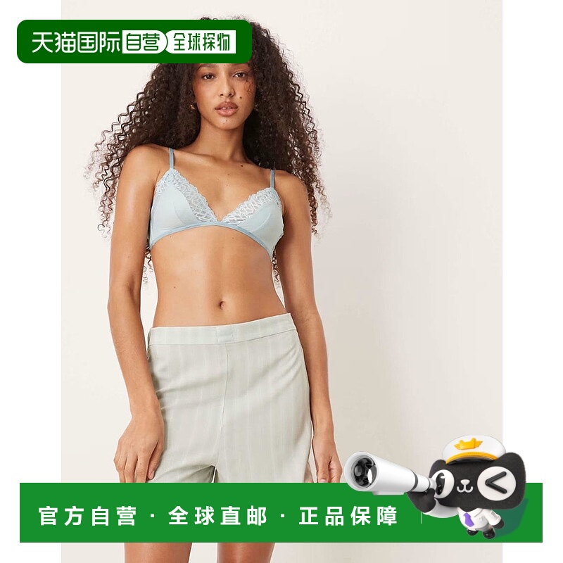 香港直邮Calvin Klein 卡尔文 克莱恩 女士 绿色条纹短睡裤(sage)