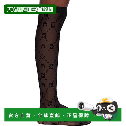 1h可退 香港直邮Marine Serre 女士 黑色 Moonogram Mesh Flock