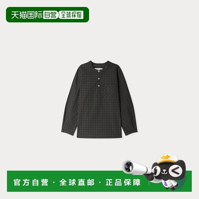 欧洲直邮Bonpoint小樱桃 Artiste男童黑色立领衬衫