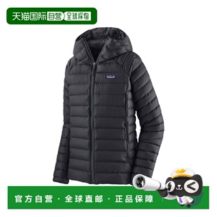 自营欧洲直邮Patagonia Sweater女士黑色尼龙连帽羽绒服外套 Down