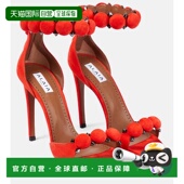 女士 舒适时尚 100 香港直邮Alaia red红色 Bombe 绒面革凉鞋