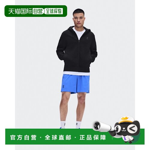 自营欧洲直邮On昂跑 Focus男士蔚蓝色聚酯纤维拼接短裤休闲裤
