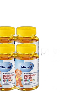 [4瓶]欧洲直邮Mivolis小熊糖DM儿童多种复合维生素软糖60粒零食糖