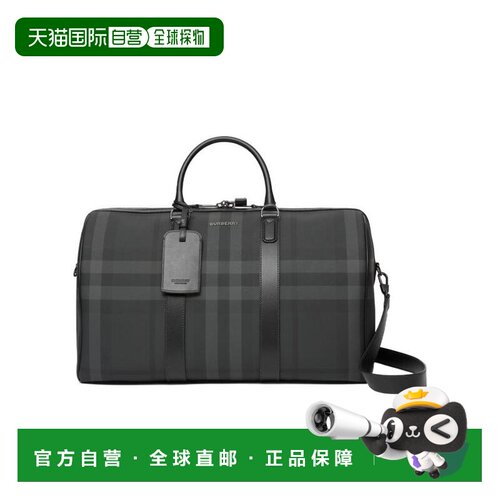 香港直邮BURBERRY/博柏利 男士 格纹手提旅行袋 25FW
