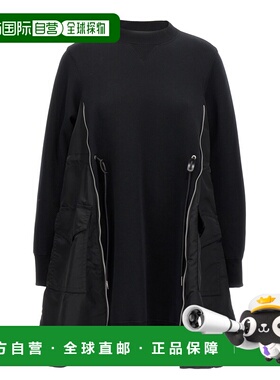 1h可退 香港直邮Sacai 女士 长袖连衣裙 SCW229 black黑色 舒适时