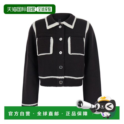 1h可退 香港直邮Pinko 品高 女士 details 黑色短款经典款衣领对