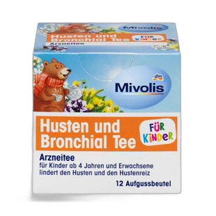 欧洲直邮Mivolis儿童茶止咳支气管茶减轻咳嗽12袋4岁+效期26年9月