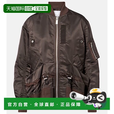 1h可退 香港直邮Sacai 女士 斜纹布短夹克 brown棕色 舒适时尚