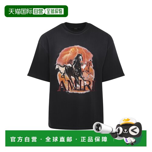 1h可退 香港直邮AMIRI 男士T恤 AMTOJR1022BLACK SS2026 黑色 Ami