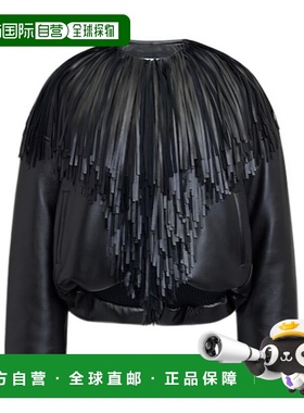 香港直邮Alaia 流苏皮革飞行员夹克 AA9V1074C228A