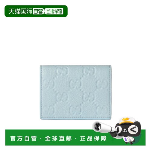 香港直邮GUCCI 女士钱包 815901AAEEM4950 AW2025 蓝色 GG EMBLEM