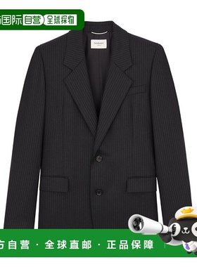 1h可退 香港直邮Saint Laurent 条纹羊毛西装外套 857994Y1M11