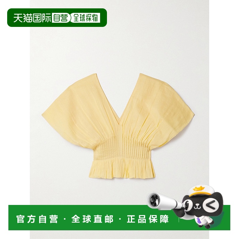 1h可退 香港直邮SEA 海洋 女士 Zora 细褶苎麻上衣 SS25065Butter