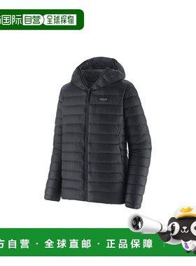 自营欧洲直邮PATAGONIA DOWN SWEATER男士黑色再生尼龙连帽羽绒服