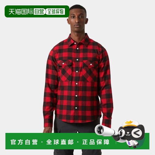 自营欧洲直邮Helly Hansen 男士红色法兰绒棉衬衫Lokka海丽汉森