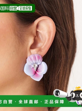 香港直邮ASOS 女士 centre 花朵设计人造水晶紫色色调耳钉配饰