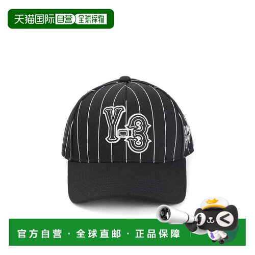 1h可退 香港直邮Y-3 男士帽子 KR8938 SS2026 黑色 条纹棒球帽