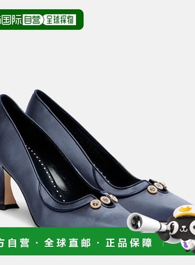 香港直邮MANOLO BLAHNIK 莫罗 伯拉尼克 女士 Amala 70 精饰绸缎