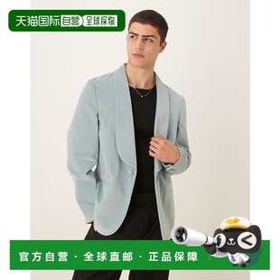男士 灰蓝西装 weight 修身 外套 设计棉质天鹅绒夏装 香港直邮ASOS