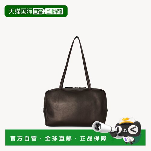 自营欧洲直邮THE ROW Astra女士深棕色羊皮革保龄球包斜挎包