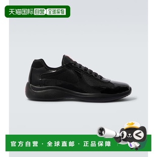 香港直邮Prada 普拉达 男士 漆皮运动鞋 black黑色 舒适时尚男鞋