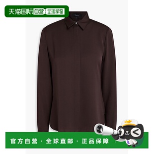 香港直邮THEORY 希尔瑞 女士 真丝双绉衬衫 M0102536CACAO