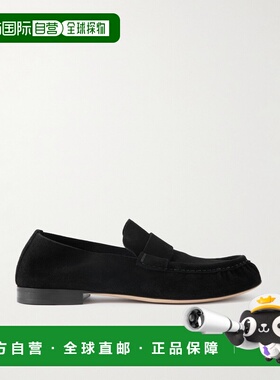 1h可退 The Row 男士 黑色皮质乐福鞋 F2096L305一脚蹬