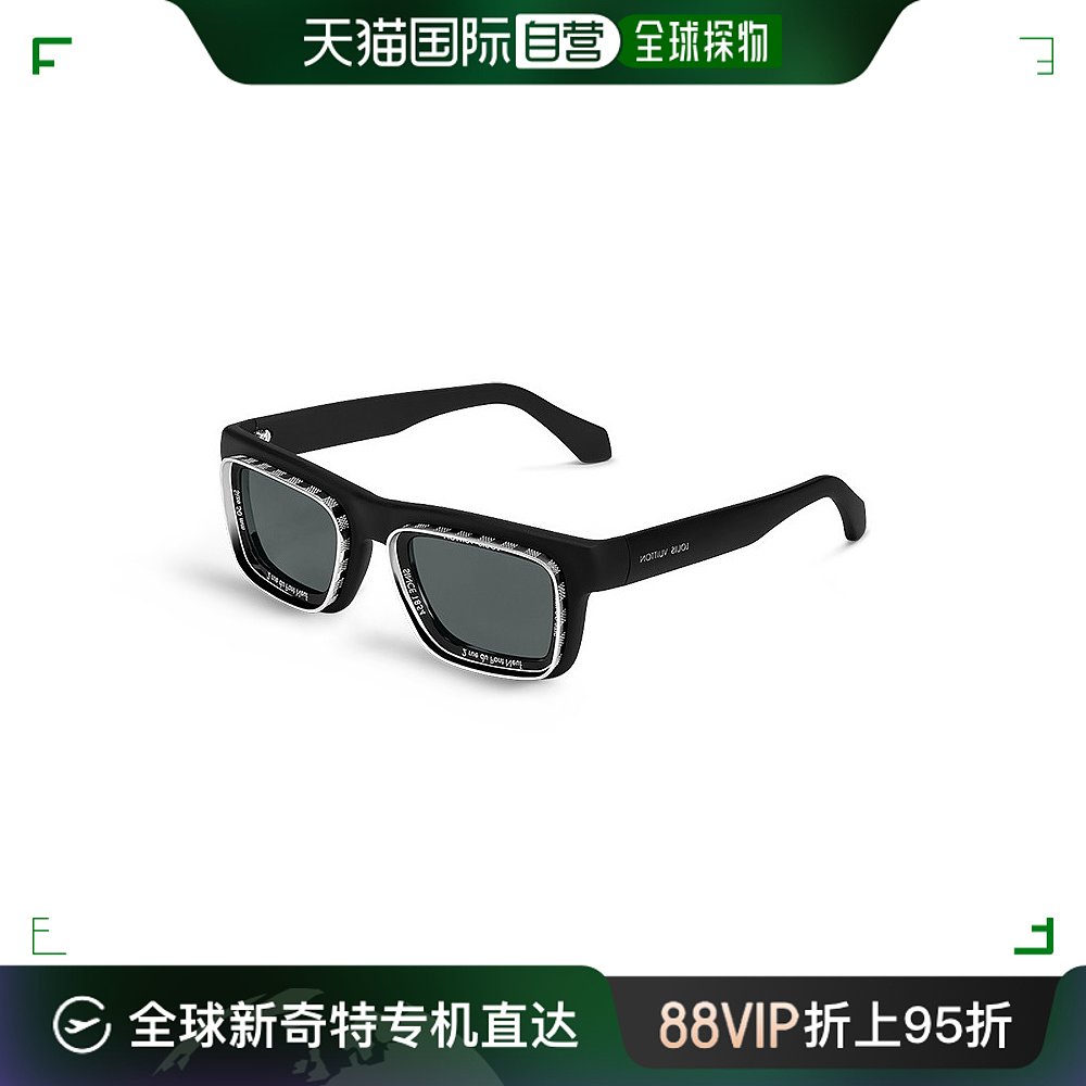欧洲直邮lv/路易威登24新款 男女通用黑色尼龙镜框灰镜片方形墨镜