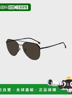 自营欧洲直邮HUGO BOSS雨果BOSS BLACK 带钛金属镜腿黑色金属太阳