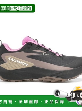 自营欧洲直邮SALOMON GENESIS女士黑色/粉色织物缓震跑鞋