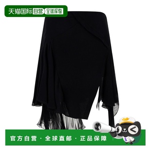 香港直邮versace 范思哲 女士 黑色 Asymmetric 短裙 10078831A06
