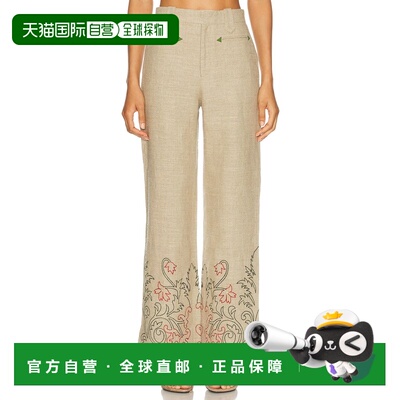 香港直邮Bode 女士 Murphy 刺绣喇叭形花朵裤子 WRS24BT025女装