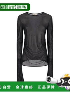 1h可退 香港直邮Blumarine 蓝色情人 女士 綴飾圓領 T 卹 P544C14