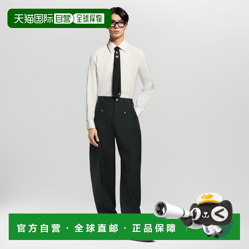 自营1h可退 欧洲直邮LV路易威登 男士黑色羊毛工装长裤休闲裤