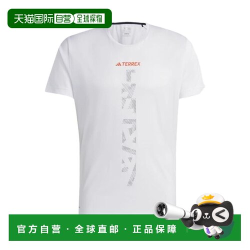 自营欧洲直邮Adidas阿迪达斯 TERREX 男士白色聚酯T恤