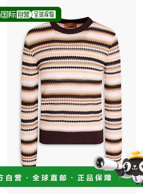 1h可退 香港直邮MISSONI 米索尼 女士 条纹钩花棉混纺毛衣 DS24WN