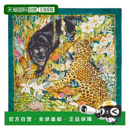 自营欧洲直邮GUCCI古驰 Double Trouble女士丝绸印花方巾围巾多色