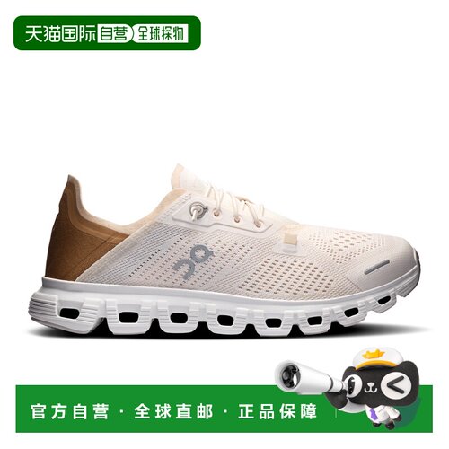 自营欧洲直邮On昂跑 Cloud 6 Coast女士白色/棕色聚酯纤维休闲鞋