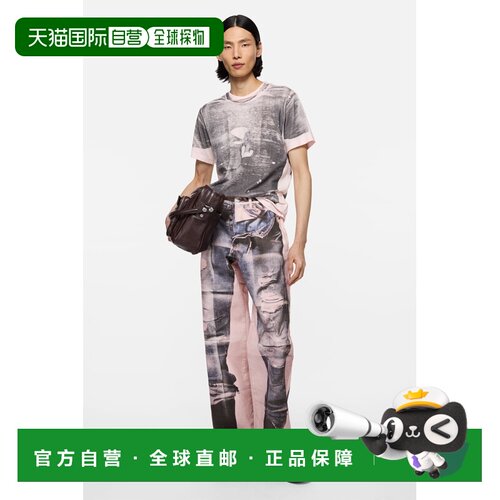 自营欧洲直邮Acne Studios 1981男女同款棉质印花阔腿牛仔裤