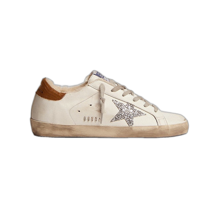 自营欧洲直邮GOLDENGOOSE/GGDB女士白色皮革蜥蜴纹路系带平底小脏