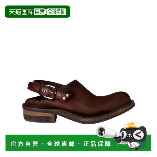 1h可退 香港直邮Miu Miu 带扣皮质穆勒鞋 5R667E5ODFA045女鞋单鞋