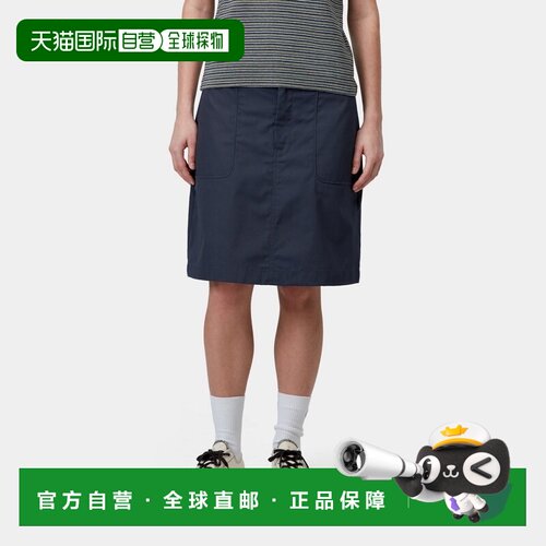 自营欧洲直邮Carhartt WIP Postal女士蓝色聚酯纤维棉质半身裙