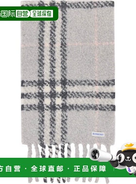 香港直邮Burberry 巴宝莉 男士 灰色 Check Alpaca Wool Blend Bo
