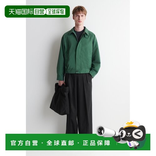 自营欧洲直邮COS 男士黑色棉质斜挎包单肩包手提包