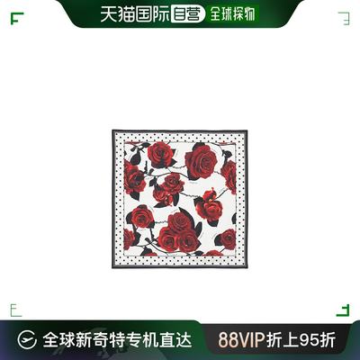 香港直邮Balmain 红玫瑰圆点图案丝巾 CF0XF085SD89