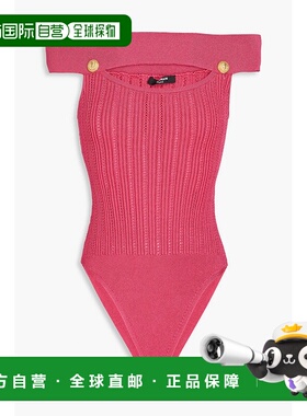 香港直邮Balmain 巴尔曼 女士 精饰剪口洞眼针织连体衣 AF0BC010K