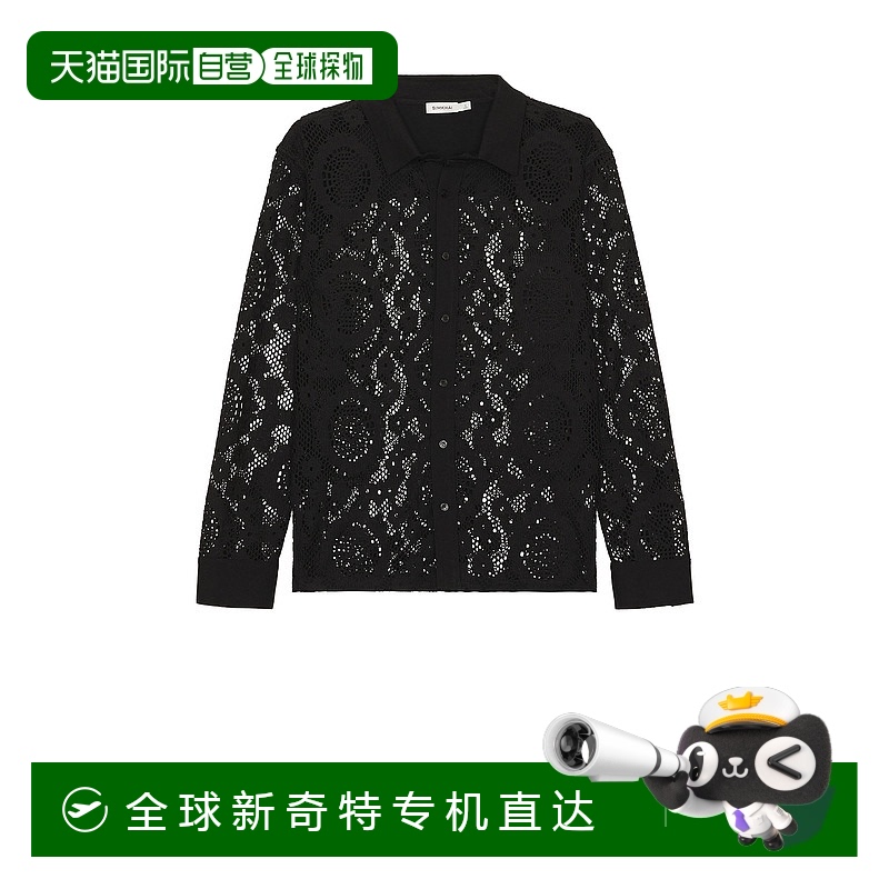 1h可退 香港直邮Simkhai 男士 蕾丝系扣衬衫 2252143MEN black黑