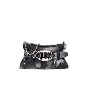 香港直邮Dsquared2 二次方 女士 哥特式徽标牌牛仔布单肩包 CLW00