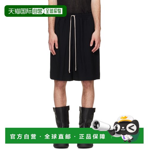 香港直邮rick owens 瑞克 欧文斯 男士 黑色 Tower Faun 短裤 RU0