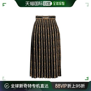 Women印花半身裙中长款 桑蚕丝双绉百褶裙 22SS 香港直邮CELINE